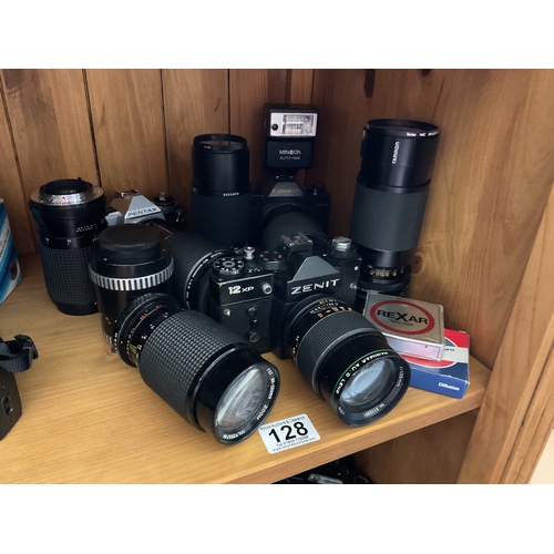 128 - Large qty of cameras and accessories