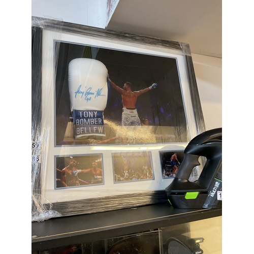 186 - Signed cased Tony Bellew boxing glove