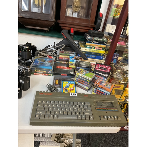 219 - Sinclair ZX spectrum +2, game, joysticks etc