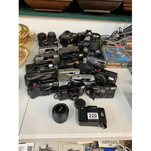 220 - Large quantity point and shoot cameras