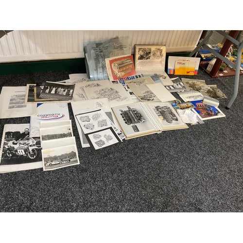 222 - Quantity ford Cosworth ephemera and other car related pictures etc.