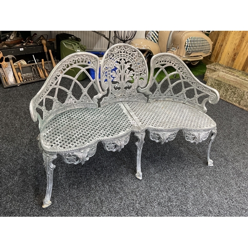 Victorian style cast aluminium 3 seater curved ornate bench