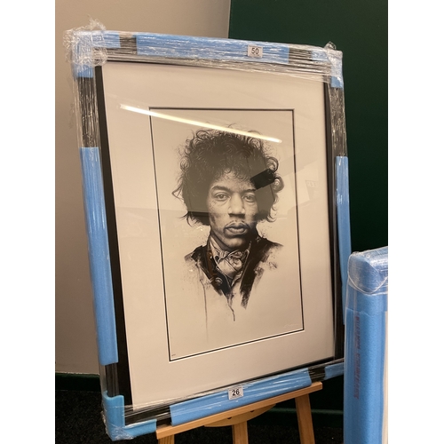 50 - Jimi Hendrix
Signed Limited Edition giclee print by artist Gary Mossman
Edition 16/145