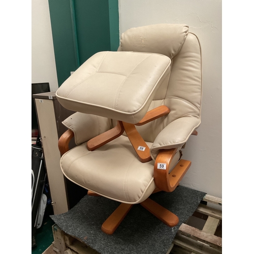 59 - Stressless style reclining armchair with foot stool