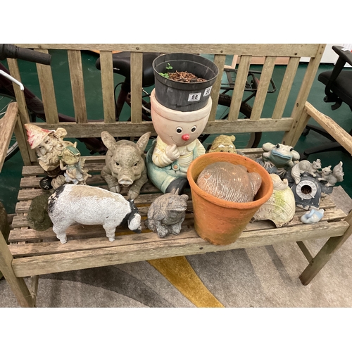 88 - Assorted garden ornaments