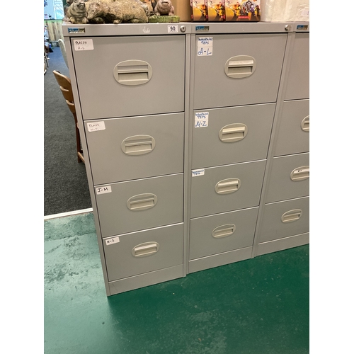 90 - 2x 4 drawer filing cabinets