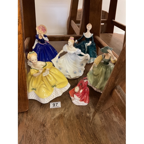 97 - 6 Royal Doulton figures