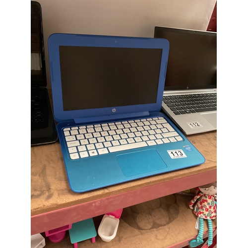 113 - HP laptop (nocharger)