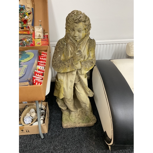 12 - Concrete statue of young victorian boy 
(approx 117cm x 38cm)