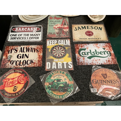 121 - 9x repro tin signs