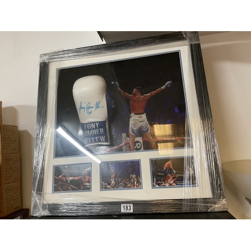 183 - Signed cased Tony Bellew boxing glove