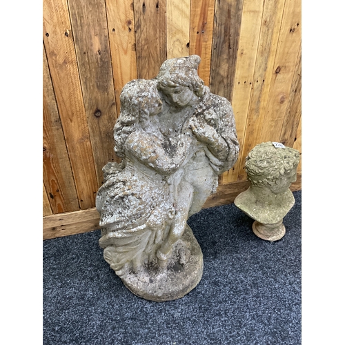 227 - Concrete boy and girl figure
(approx 70cmx12cm)