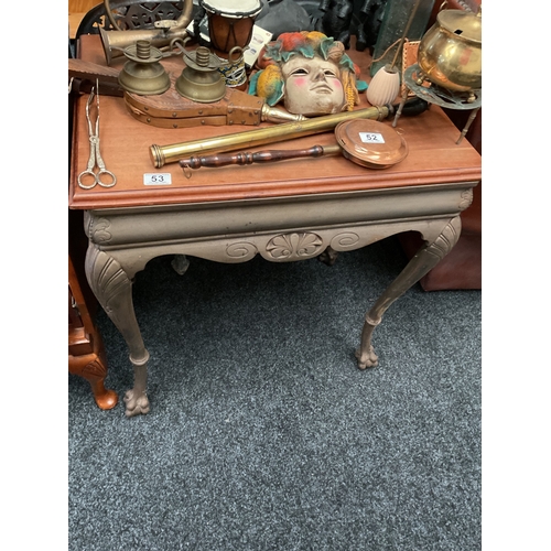 53 - Cast base ornate claw foot hall table