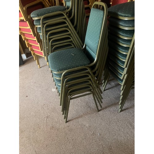 255 - 5 x green banquet chairs