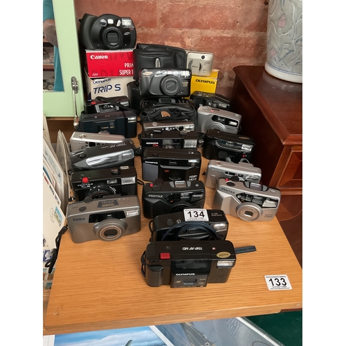 134 - Assorted point and shoot cameras