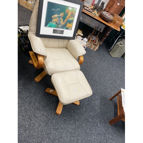 152 - Stressless style chair and stool