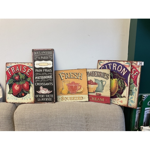 30 - Repro tin signs