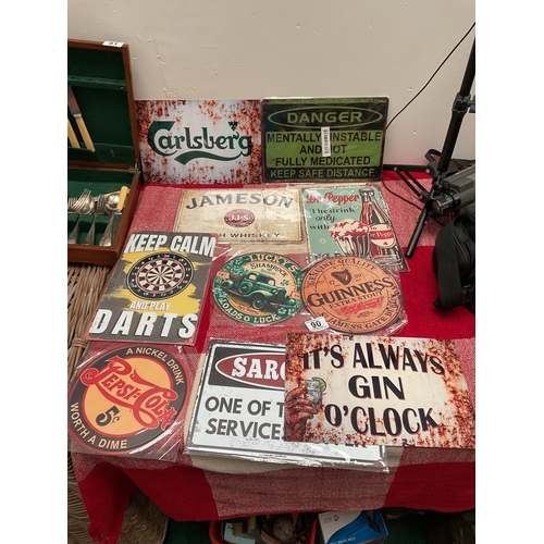 90 - Assorted Reproduction tin signs