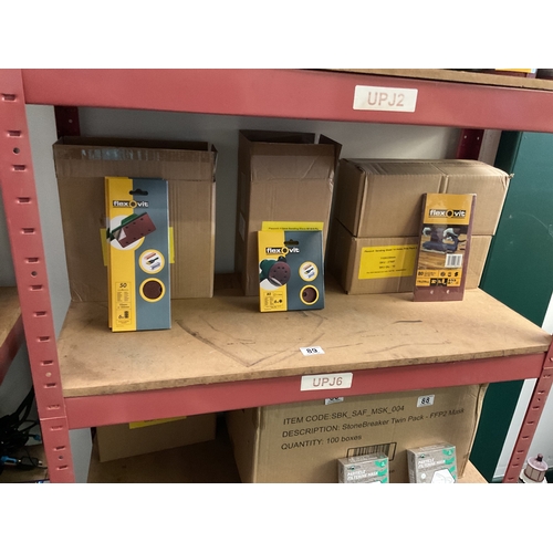 89 - Shelf of sandpaper (flexovit)