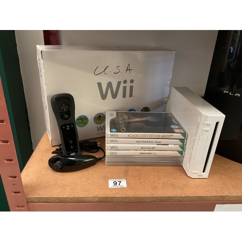 97 - Nintendo Wii and games with box