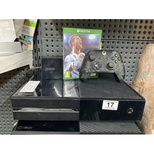 17 - Xbox one with game and controller and cable