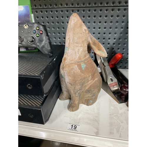 19 - Metal hare ornamental doorstop