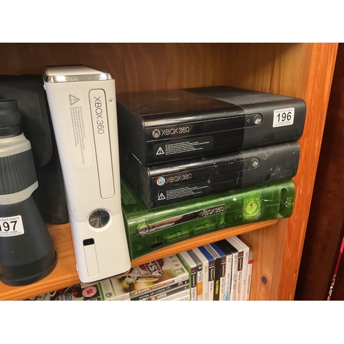 196 - 4 x xbox 360 consoles untested