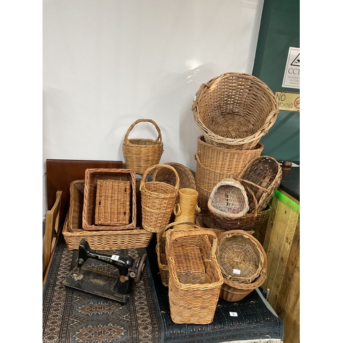 1 - Large assortment of wicker baskets