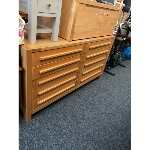 136 - Next oak 10 drawer sideboard (matches wardrobes lot number 34/35)