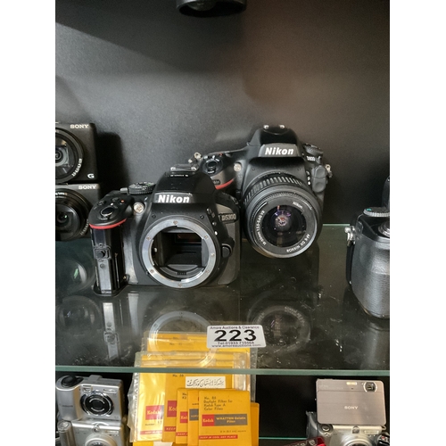 223 - Nikon D800 with lens, and Nikon D5300, unchecked/untested