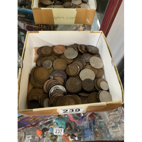 239 - Box of mixed pre 1800 and later coins