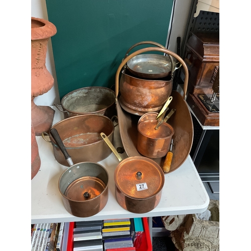 27 - Large assortment of decorative copper ware