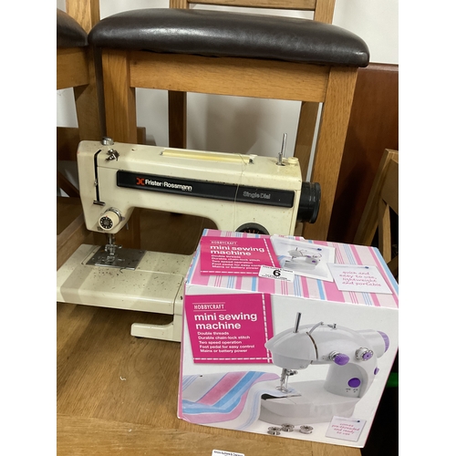 6 - Frister Rossman electric sewing machine and boxed mini sewing machine