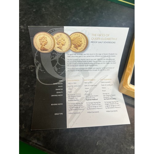 253 - 3 proof half sovereigns collection, boxed and with certificate