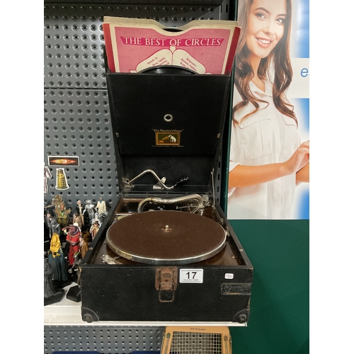 17 - Vintage HMV picnic gramophone