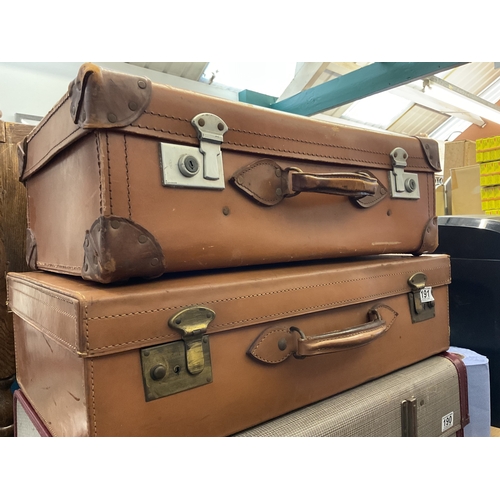 191 - 2 x leather suitcases