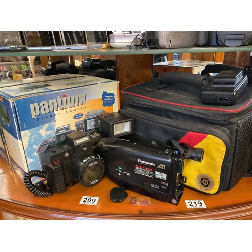 219 - Platinum deluxe camera and a Panasonic A1 video recorder