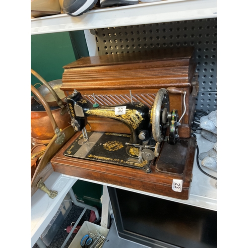 30 - Cased vintage singer sewing machine