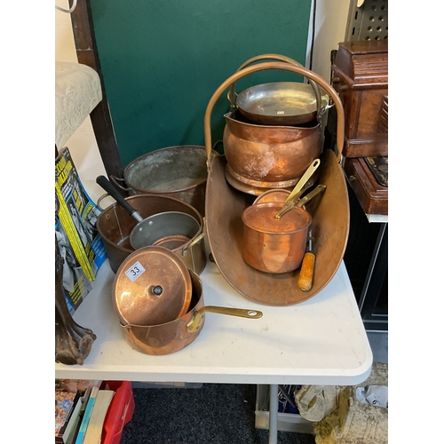 33 - Large assortment of decorative copper ware