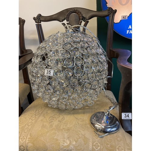 35 - Hanging crystal pendant light