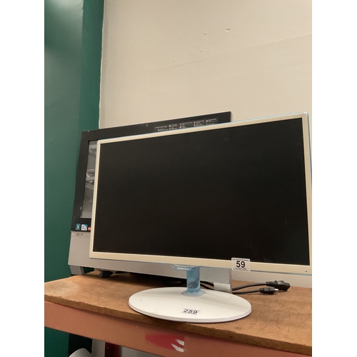 59 - Acer touch screen PC and  Samsung PC monitor