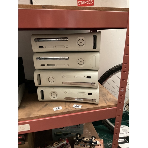 72 - 4 X Xbox 360 consoles - spares repairs