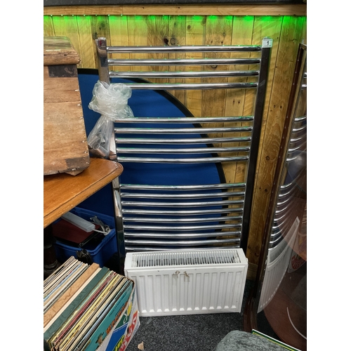 1 - Heated towel rail and radiator