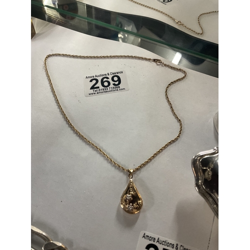 269 - 9ct Gold locket and chain, 4.5g