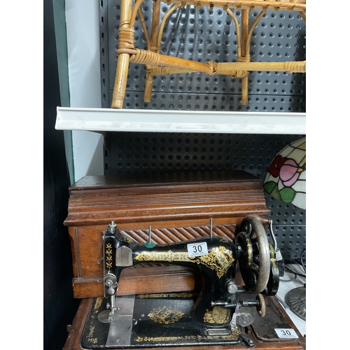 30 - Cased vintage singer sewing machine