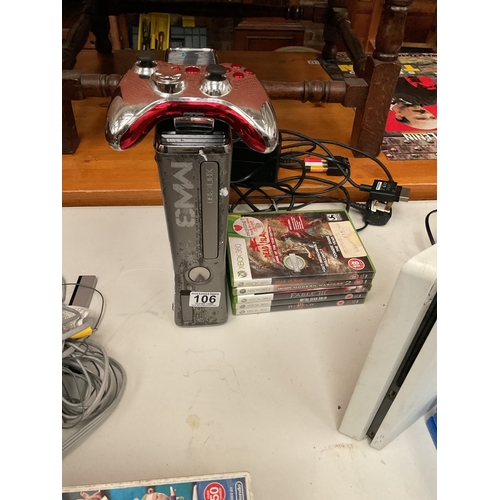 106 - Xbox 360 MW3 edition with games/controller - untested