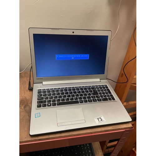 73 - Lenovo ideapad with charger - comes up with boot failed when turned on.