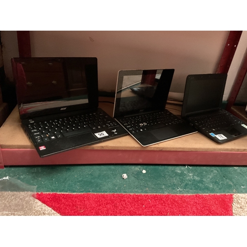 78 - 3 x laptops, no charger, untested