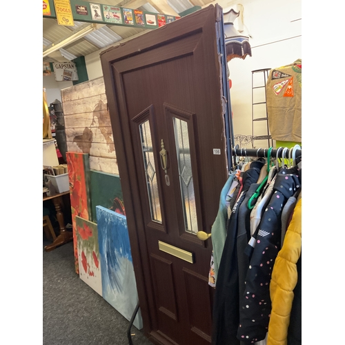 106 - Brown UPVC door and frame