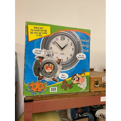 269 - Novelty Tasmanian devil alarm clock